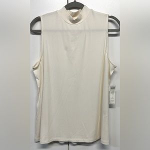 Chico’s Woman’s Mock Neck Cream colored tank - Size 2 = U.S. Large